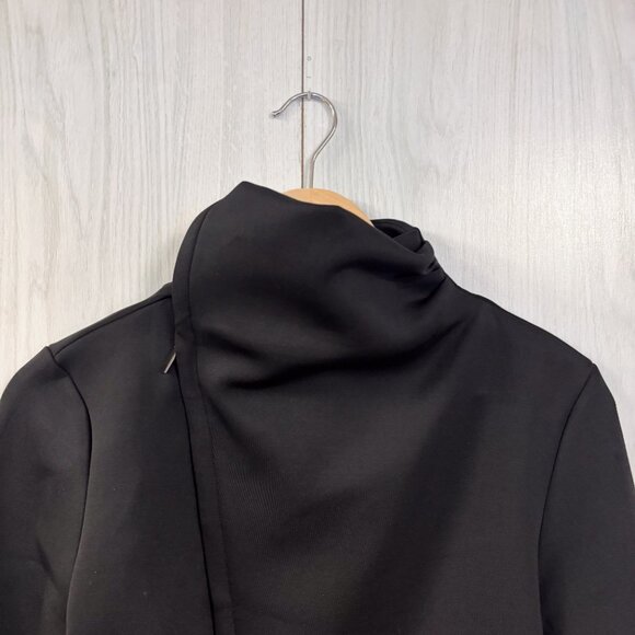 ADAY Jacket Up In The Air Asymmetrical Scuba Jersey Moto Zip Black - Picture 4 of 8